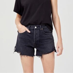 agolde black parker long short in trance